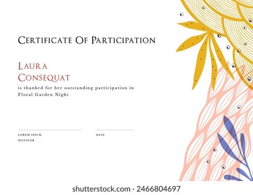 Abstract certificate template. For poster, stationery, business card, invitation, flyer, cover, banner, brochure, email header, post in social networks, advertising, events and page cover.