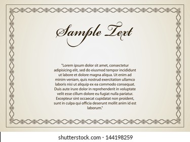 Abstract certificate vector illustration.
