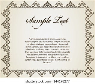 Abstract certificate vector illustration. Isolated vintage certificate.