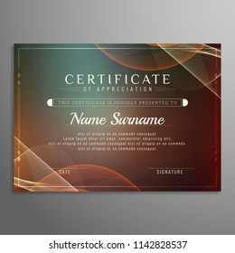 Abstract certificate wavy background design