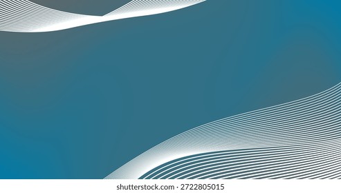 Fondo azul Abstractas del gradiente de Cerulean con el diseño ondulado de la celosía de las líneas para el Espacio para texto