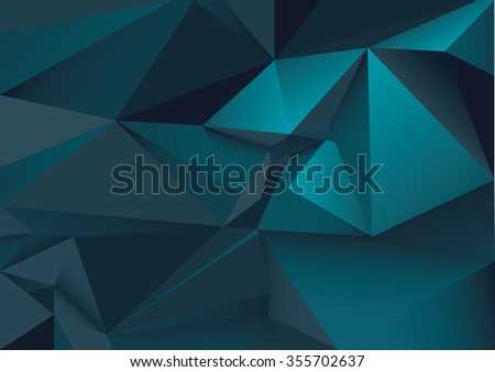Abstract cerulean geometric background. 3d azure polygonal texture.