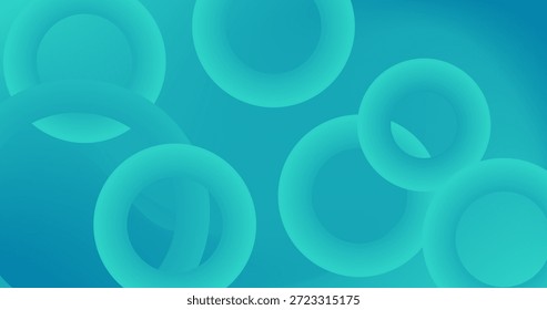 Fondo Abstractas del degradado del verde azulado de Cerulean con los círculos para la presentación de la publicidad Elemento