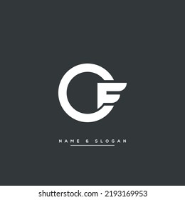 Abstract CF, FC, C, F Letters Logo Monogram icon.