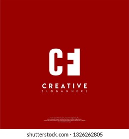 abstract CF logo letters design concept in shadow shape