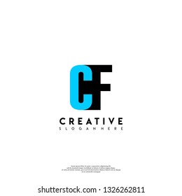 abstract CF logo letters design concept in shadow shape