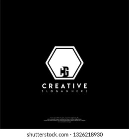 abstract CG logo letters design concept in shadow shape