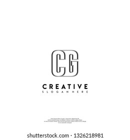 abstract CG logo letters design concept in shadow shape