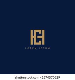 Abstract CH HC or CH letter simple style business logo design vector template