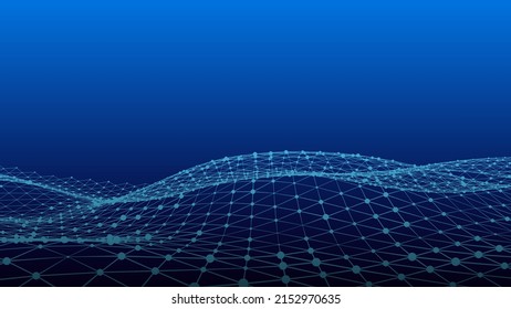 Abstract chain of hexagonal shapes. Data transfer technology background. 3d vector illustration.