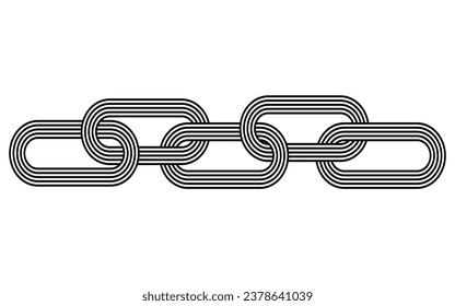 Abstract chain icon with black and white line art, easily editable icon for your design, 