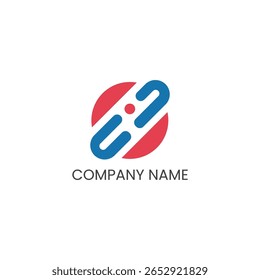 Abstract Chain Link Logo with Red Circle and Company Name - Powered by Shutterstock - Get 15% off with code: PIKWIZARD15