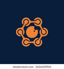 Abstract Chain Link Network Eye Logo Design