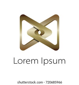 Abstract chain links colorful vector logo template. Connecting concept