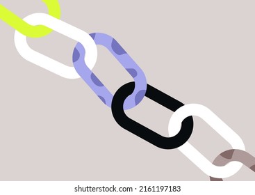 An abstract chain links pattern, simple background, a blockchain technology