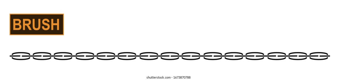 Abstract chain stitch icon brush for fashion and digital illustration. Colorable and customizable cord.