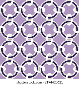 Resumen Círculos encadenados Formas geométricas conectadas Retro Complejo Patrón sin inconvenientes Colores de moda Perfecto para la impresión de tela de alamante o envolver papel Fondo de lámina