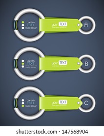 Abstract chained option banners on blue background. Vector eps10 illustration