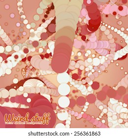 Abstract chains of colorful circles with soft shadow. Abstract background. Paper cut pieces. 