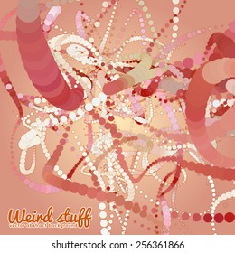 Abstract chains of colorful circles with soft shadow. Abstract background. Paper cut pieces. 