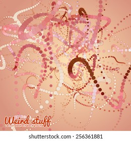 Abstract chains of colorful circles with soft shadow. Abstract background. Paper cut pieces. 