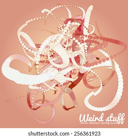 Abstract chains of colorful circles with soft shadow. Abstract background. Paper cut pieces. 