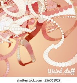 Abstract chains of colorful circles with soft shadow. Abstract background. Paper cut pieces. 