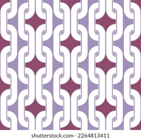 Abstract Chains Complex Geometric Vector Pattern Trendy Fashion Colors Art Deco Style Chic Design Endless Perfect for Allover Fabric Print or Wall Paper Lilac Purple Tones