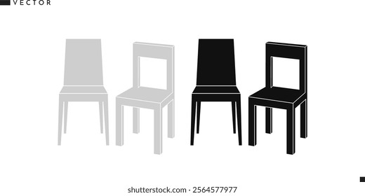 Abstract chair silhouette. Classical furniture vector