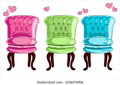 
Abstract chair with sitting in the form of macarons cookies