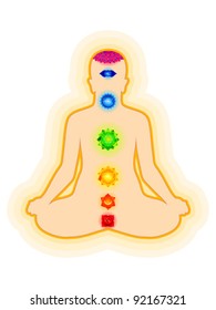 abstract chakra yoga template vector illustration