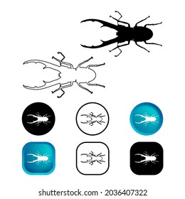Abstract Chalcosoma Insect Icon Set