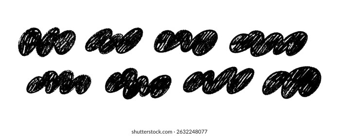 Abstractas nubes de tiza con estilo retro de los años 90. Burbujas de discurso juguetón. Ilustración vectorial plana aislada sobre fondo blanco.