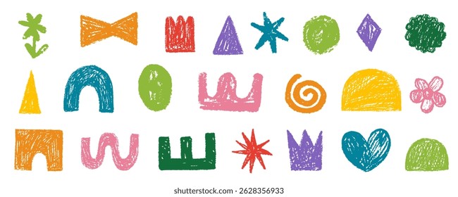 Abstrato giz crayon blob forma elementos vetoriais orgânicos em cores pastel bege rosa. Formas irregulares líquidas onduladas em estilo minimalista simples.