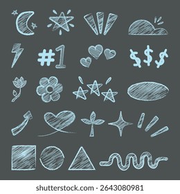 Abstrakte Kreide doodle Element Sammlung