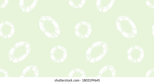 Abstrakte Kreide-Ellipse-Muster in den Farben Olivengrün und Weiß. Nahtlose Vektorgrafik für Stoffdrucke, Innendesigns, Umhüllungspapier, Hintergründe, Deckel usw.