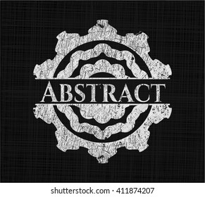Emblema de tiza abstracta, estilo retro, tiza o textura de pizarra
