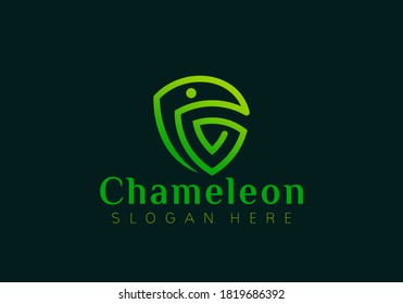 Abstract Chameleon Logo Design Vector Illustration Template
