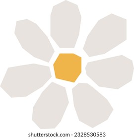 Resumen del elemento de corte de gamomile. Chamomile de forma abstracta de moda. 