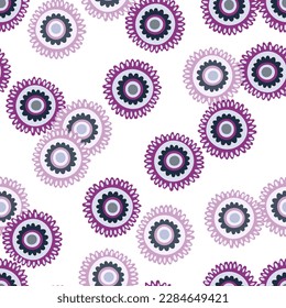 Abstract chamomile flower seamless pattern. Creative floral endless background. Summer for fabric, textile print, wrapping, cover. Vector illustration