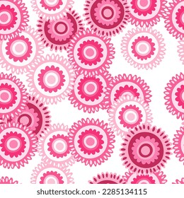 Abstract chamomile flower seamless pattern. Creative floral endless background. Summer for fabric, textile print, wrapping, cover. Vector illustration