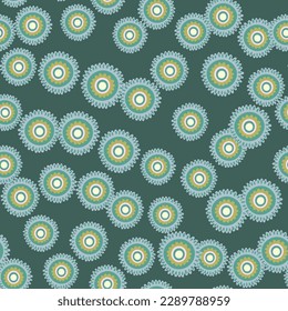 Abstract chamomile flower seamless pattern. Creative floral endless background. Summer for fabric, textile print, wrapping, cover. Vector illustration