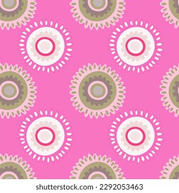 Abstract chamomile flower seamless pattern. Creative floral endless background. Summer for fabric, textile print, wrapping, cover. Vector illustration