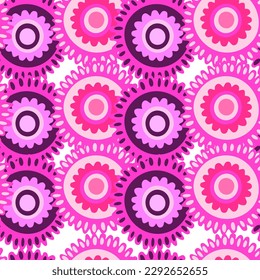 Abstract chamomile flower seamless pattern. Creative floral endless background. Summer for fabric, textile print, wrapping, cover. Vector illustration