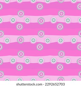 Abstract chamomile flower seamless pattern. Creative floral endless background. Summer for fabric, textile print, wrapping, cover. Vector illustration