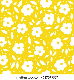 Abstract chamomile seamless pattern background. Childish handmade wallpaper cover for design card, wallpaper, album, scrapbook, holiday wrapping paper, textile fabric, bag print, t shirt etc.