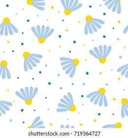 Abstract chamomile seamless pattern background. Childish handmade wallpaper cover for design card, wallpaper, album, scrapbook, holiday wrapping paper, textile fabric, bag print, t shirt etc.