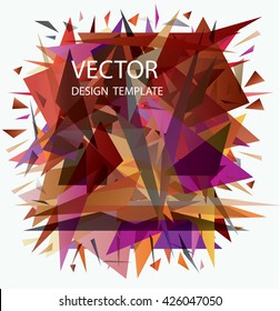 Abstract Chaos Background Design. Triangular Vector Background. Explosion Design.