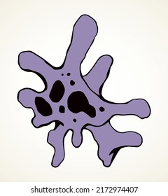 Abstract chaos shape tiny protist element. Line black hand drawn water nature life medicine school study icon sign symbol pictogram diagram sketch. Art doodle cartoon style design. Closeup macro view