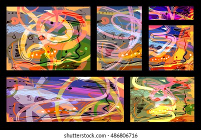 Abstract chaotic backgrounds. Design for flyers, cards, brochures, gift box